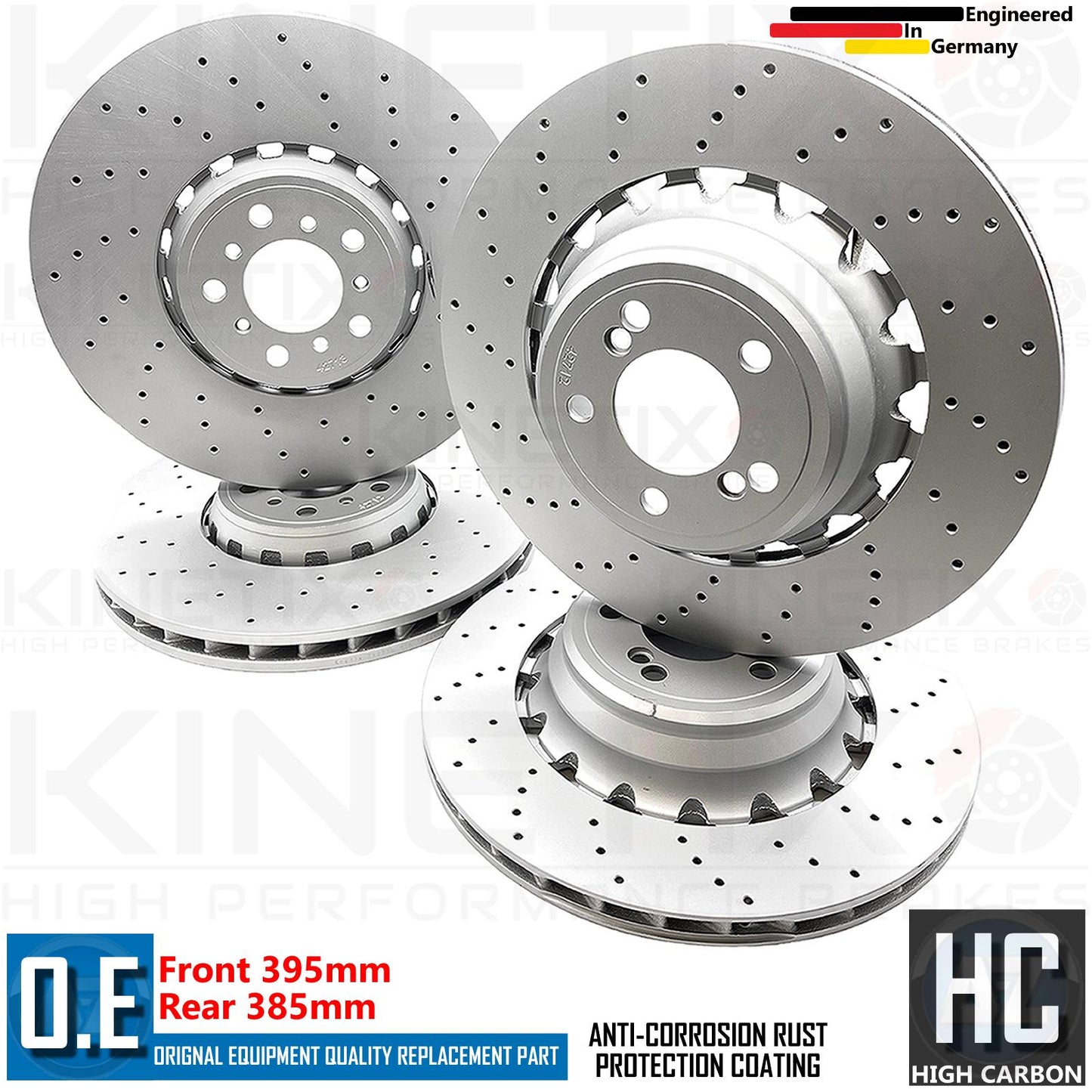 FOR BMW X5M F85 X6M F86 DRILLED FRONT REAR LEFT RIGHT BRAKE DISCS PADS & WEAR WIRE SENSOR LEADS 395mm 385mm