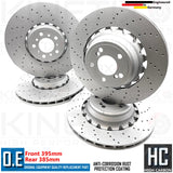 FOR BMW X5M X6M F85 F86 DRILLED FRONT REAR BRAKE DISCS APEC PADS 395mm 385mm