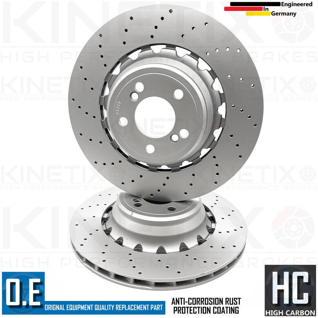 FOR BMW X5M X6M F85 F86 CROSS DRILLED REAR LEFT & RIGHT BRAKE DISCS PAIR 385mm