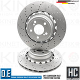 FOR BMW X5M X6M F85 F86 CROSS DRILLED REAR LEFT & RIGHT BRAKE DISCS PAIR 385mm