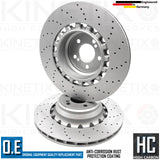 FOR BMW X6 M F86 CROSS DRILLED REAR BRAKE DISCS APEC PADS WEAR SENSOR WIRE 385mm