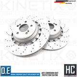 FOR BMW X6 M F86 CROSS DRILLED REAR BRAKE DISCS APEC PADS WEAR SENSOR WIRE 385mm