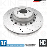 FOR BMW X5 M F85 CROSS DRILLED REAR BRAKE DISCS APEC PADS WEAR SENSOR WIRE 385mm