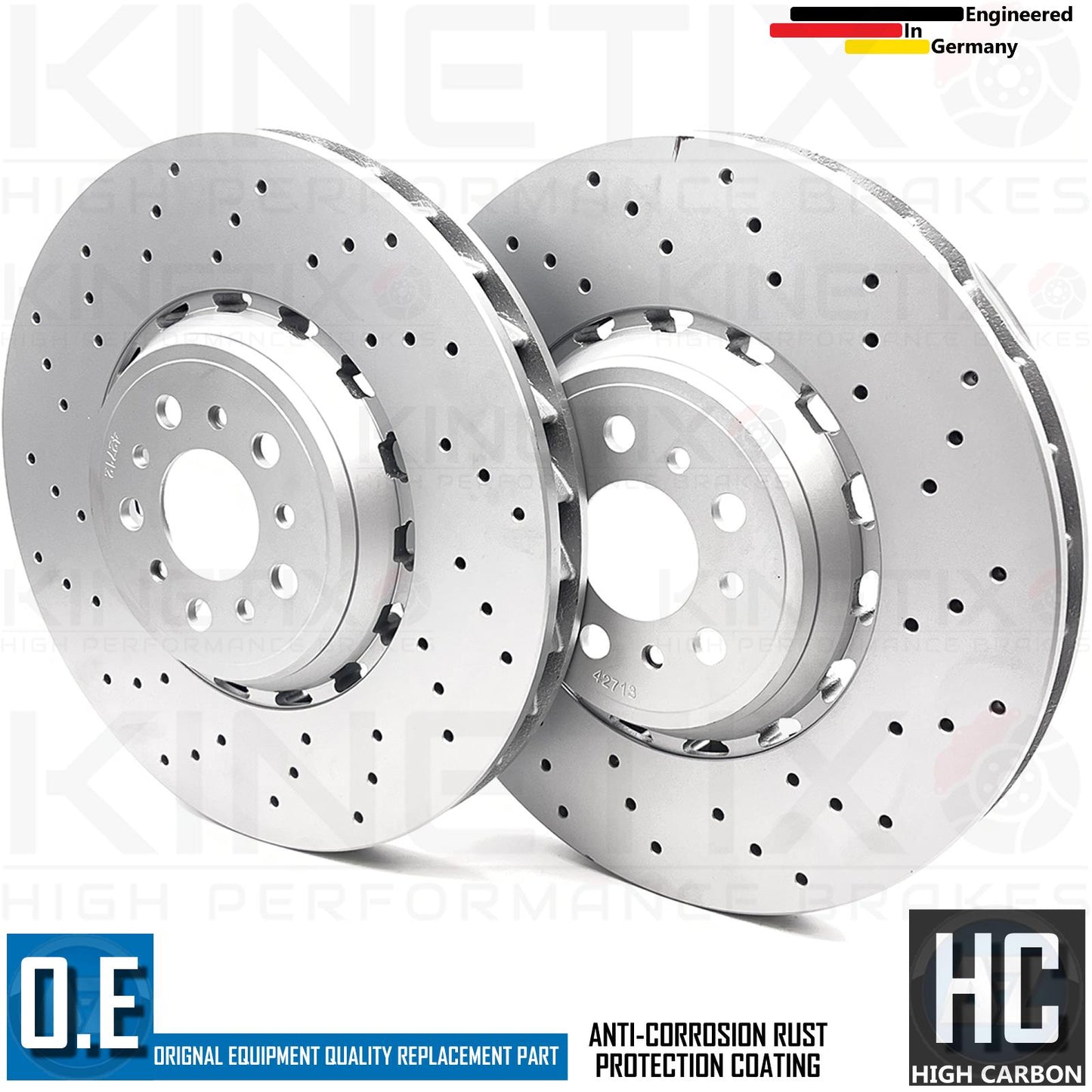 FOR BMW M3 Competition (G80/G81) FRONT LEFT RIGHT DRILLED BRAKE DISCS PADS & WEAR WIRE SENSOR LEAD 380mm X 36mm 34108093709 | 34108093710 | 34107889661 | 34107889662