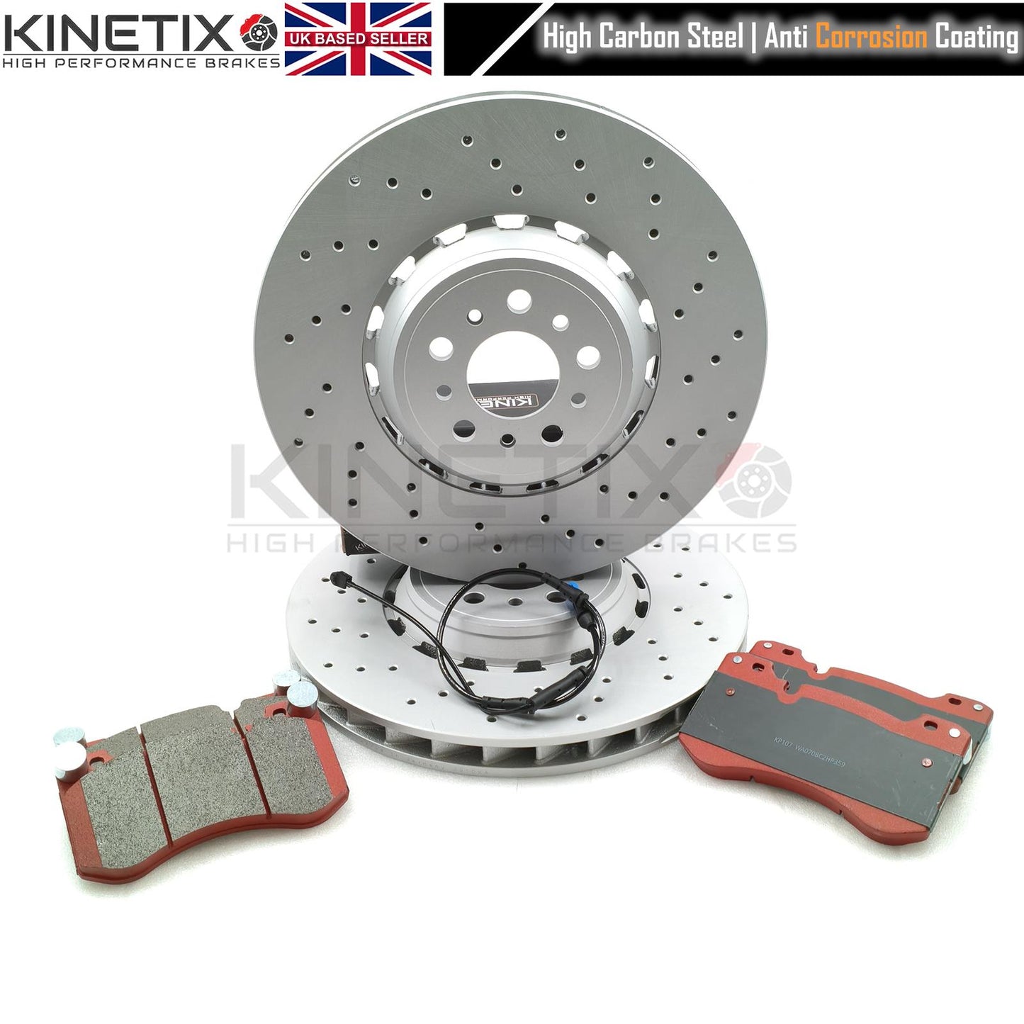 FOR BMW M3 Competition (G80/G81) FRONT LEFT RIGHT DRILLED BRAKE DISCS PADS & WEAR WIRE SENSOR LEAD 380mm X 36mm 34108093709 | 34108093710 | 34107889661 | 34107889662