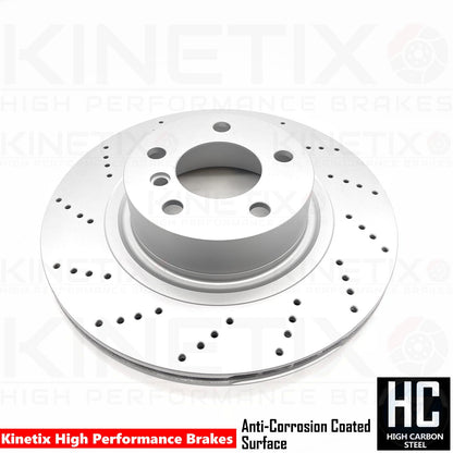 FOR BMW X3 X4 35d REAR DRILLED PERFORMANCE BRAKE DISCS PADS WIRE SENSOR 330mm