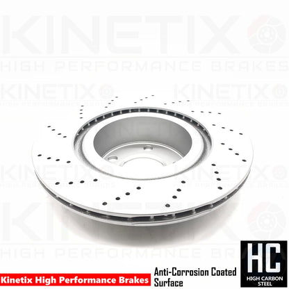 FOR BMW X3 X4 35d REAR DRILLED PERFORMANCE BRAKE DISCS PADS WIRE SENSOR 330mm