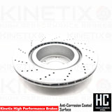 FOR BMW X3 X4 35d REAR DRILLED PERFORMANCE BRAKE DISCS PADS WIRE SENSOR 330mm
