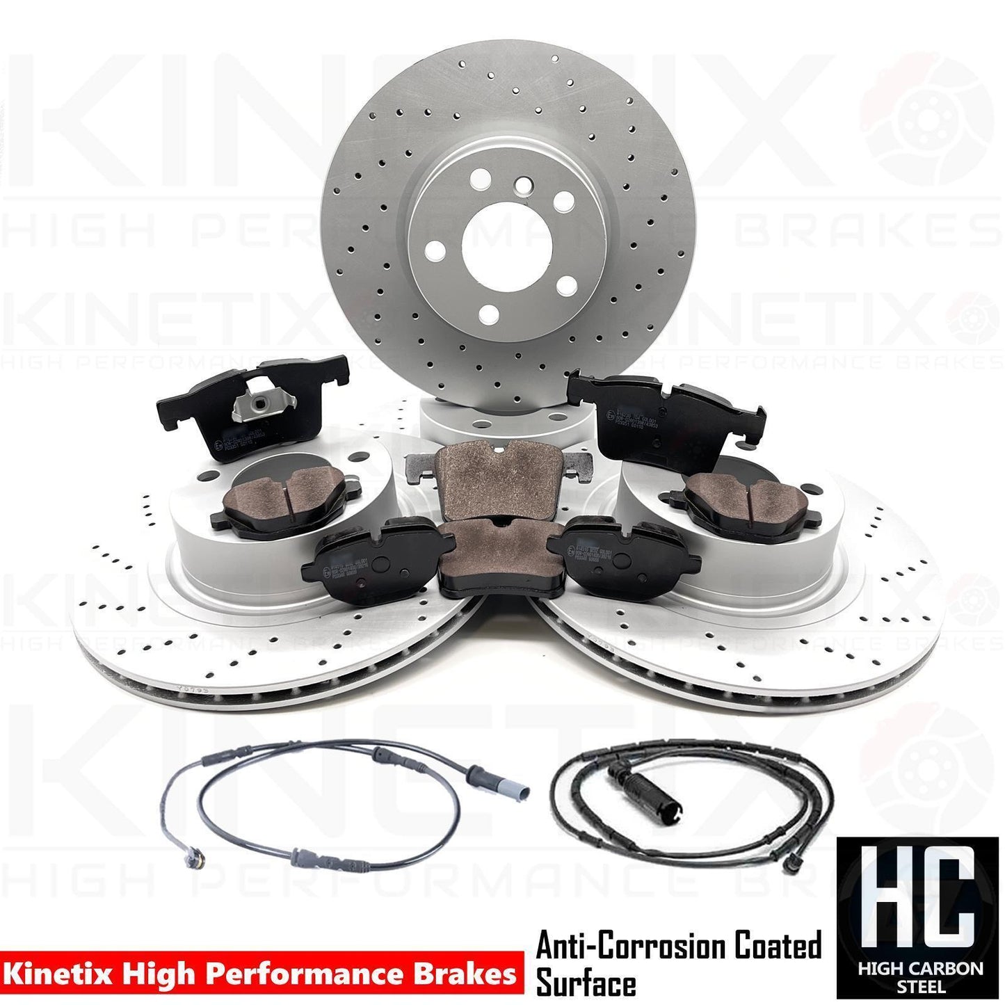 FOR BMW X3 X4 F25 F26 30d FRONT REAR DRILLED BRAKE DISCS PADS SENSORS 328/330
