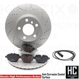 FOR BMW X3 X4 35d REAR DRILLED PERFORMANCE BRAKE DISCS PADS WIRE SENSOR 330mm