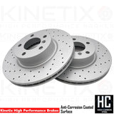 FOR BMW X4 M SPORT 30d FRONT CROSS DRILLED BRAKE DISCS PADS 328mm COATED
