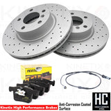 FOR BMW X3 X4 20d M SPORT DRILLED FRONT BRAKE DISCS TEXTAR PADS WEAR SENSOR WIRE