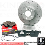 FOR BMW X3 X4 30d 35d M SPORT DRILLED FRONT BRAKE DISCS MINTEX PADS & SENSOR