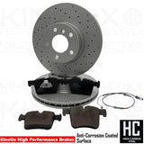 FOR BMW X3 X4 35d FRONT DRILLED PERFORMANCE BRAKE DISCS PADS WIRE SENSOR 328mm