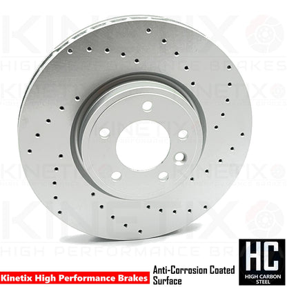 FOR RANGE ROVER SPORT 3.0 D300 2020- L494 DRILLED FRONT BRAKE DISCS PAIR 349mm