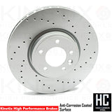 FITS LAND ROVER DISCOVERY 3.0 SDV6 2018- DRILLED FRONT BRAKE DISCS PAIR 349mm