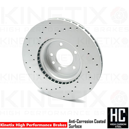 FOR RANGE ROVER SPORT 3.0 D300 2020- L494 DRILLED FRONT BRAKE DISCS PAIR 349mm