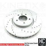 FOR LAND ROVER DISCOVERY 3.0 TD6 DRILLED FRONT BRAKE DISCS APEC PADS 349mm
