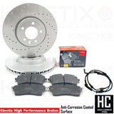 FOR LAND ROVER DISCOVERY 2.0 Sd4 L462 DRILLED FRONT BRAKE DISCS APEC PADS 349mm
