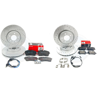 FOR LAND ROVER DISCOVERY 2.0 TD4 DRILLED FRONT REAR BRAKE DISCS BREMBO PADS
