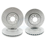 FOR LAND ROVER DISCOVERY 2.0 TD4 DRILLED FRONT REAR BRAKE DISCS APEC PADS FR RR