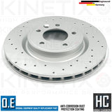 FOR LAND ROVER DISCOVERY 3.0 SDV6 CROSS DRILLED REAR BRAKE DISCS PAIR 325mm