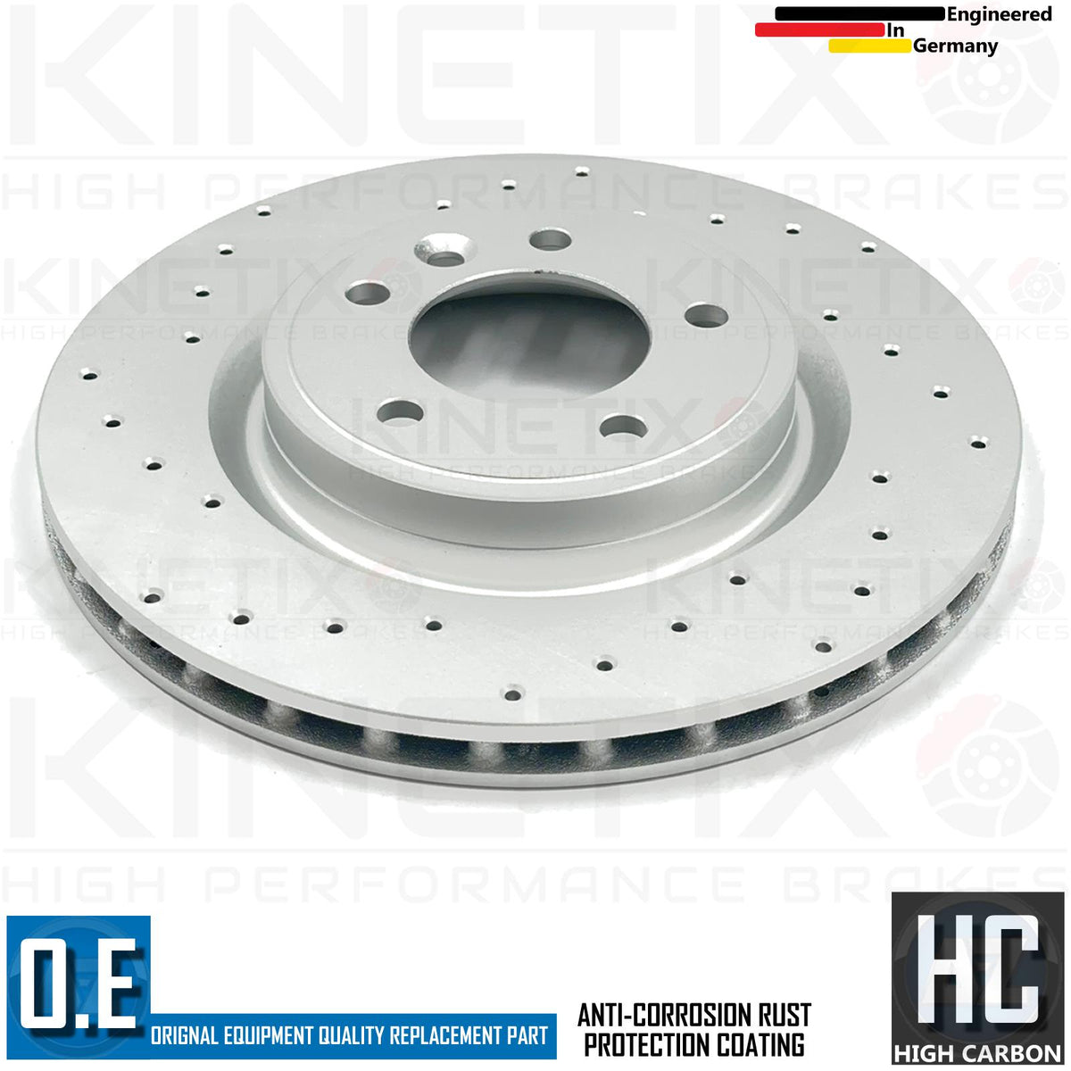 FOR RANGE ROVER SPORT 3.0 SDV6 CROSS DRILLED REAR BRAKE DISCS PAIR 325mm COATED