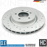FOR LAND ROVER DISCOVERY 3.0 SDV6 CROSS DRILLED REAR BRAKE DISCS PAIR 325mm