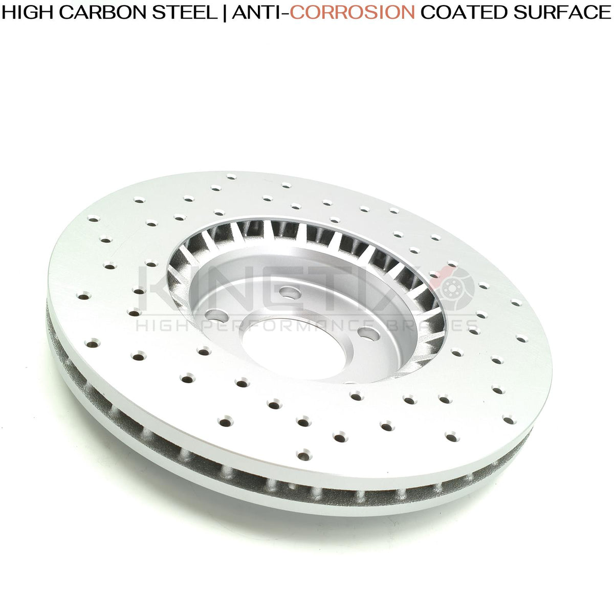 FOR VW TRANSPORTER T5 T6 MULTIVAN DRILLED FRONT BRAKE DISCS BREMBO PADS 340mm