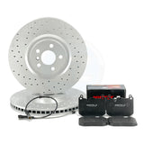 FOR MINI JOHN COOPER WORKS F54 F56 F60 DRILLED FRONT BRAKE DISCS RACING PADS