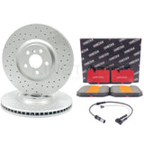 FOR BMW M135i F40 DRILLED FRONT BRAKE DISCS CERAMIC PADS SENSOR 360mm