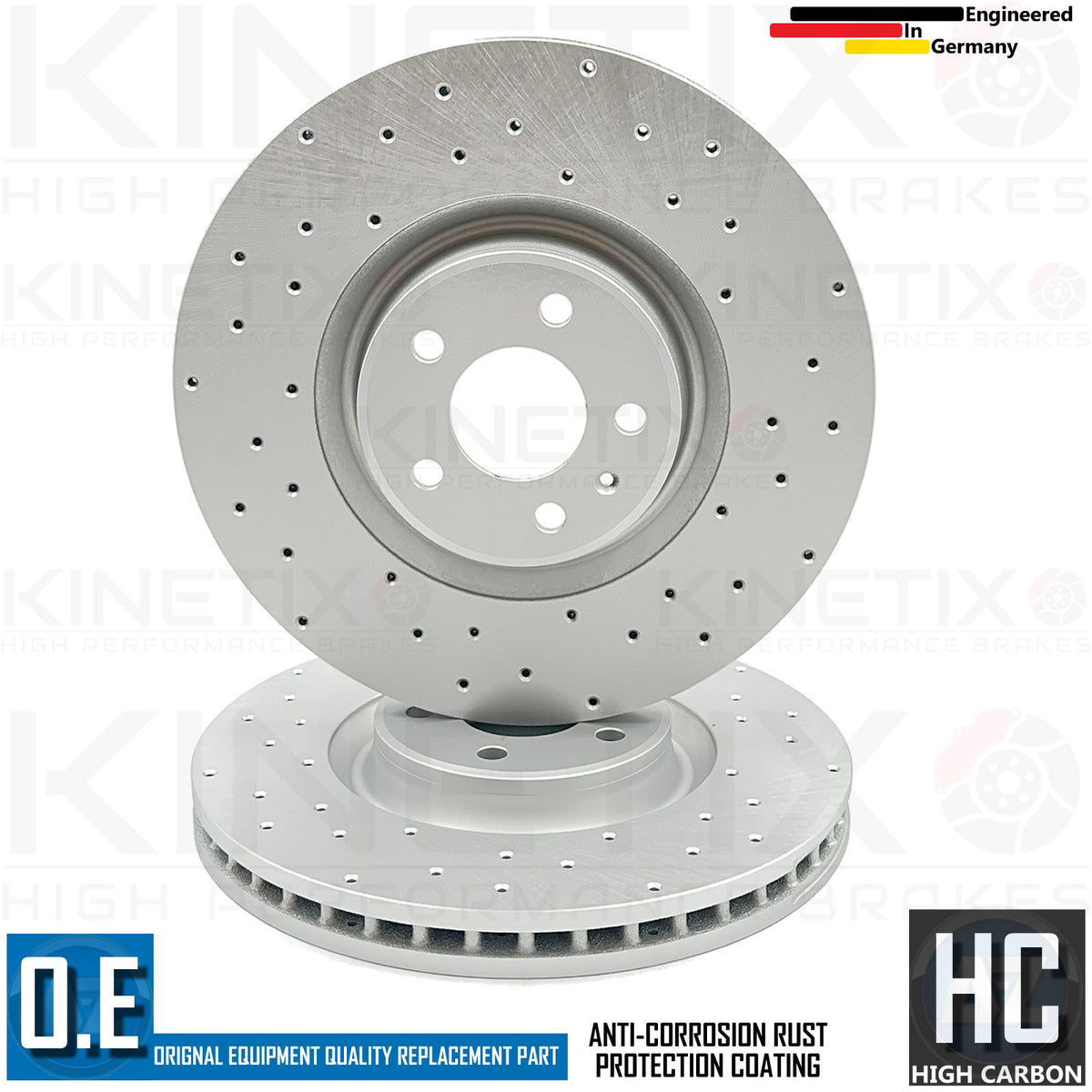 FOR AUDI A7 3.0 BiTDI 4G PERFORMANCE CROSS DRILLED FRONT BRAKE DISCS PAIR 356mm