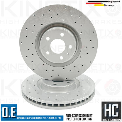 FOR AUDI A7 3.0 BiTDI 4G PERFORMANCE CROSS DRILLED FRONT BRAKE DISCS PAIR 356mm
