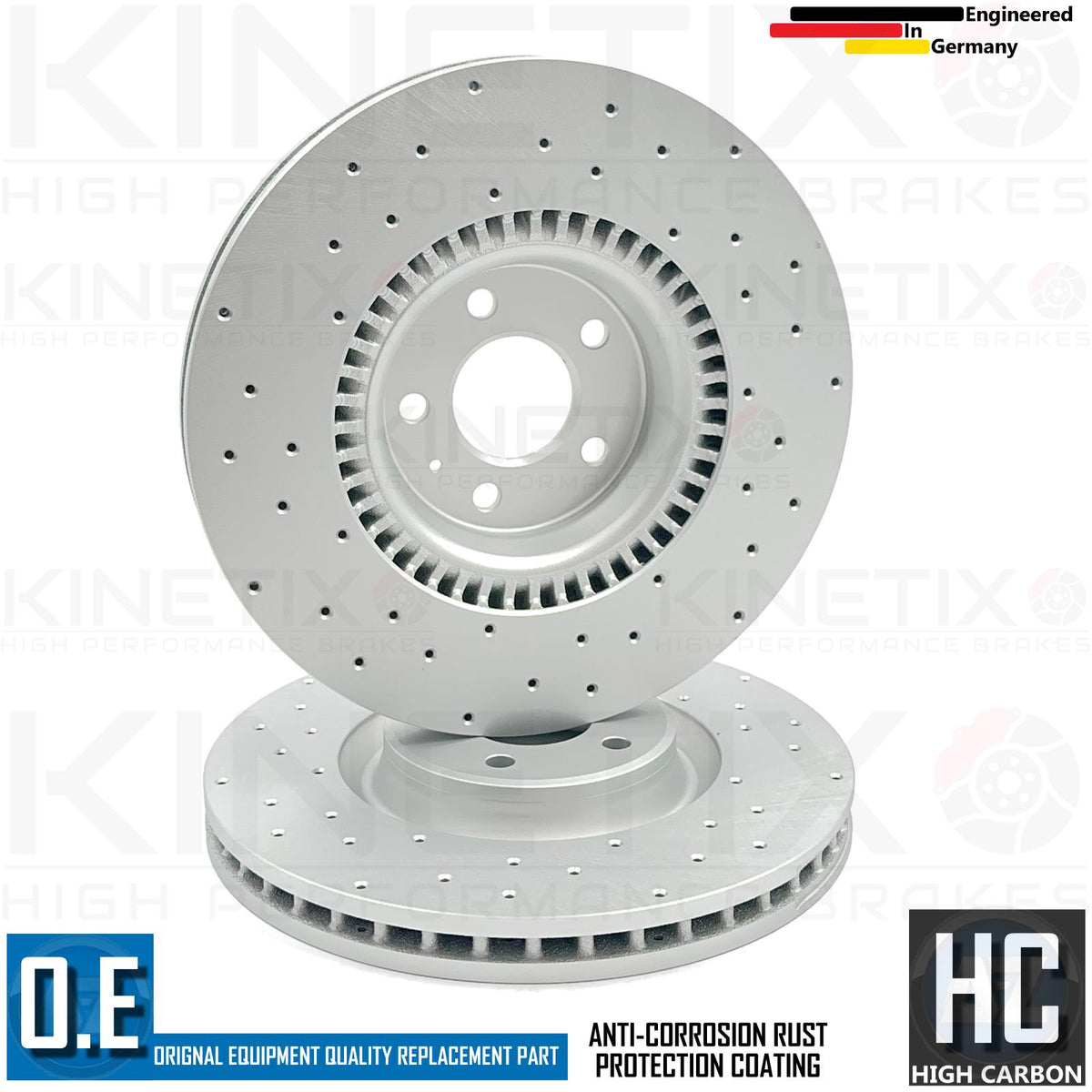 FOR AUDI A7 3.0 BiTDI 4G PERFORMANCE CROSS DRILLED FRONT BRAKE DISCS PAIR 356mm
