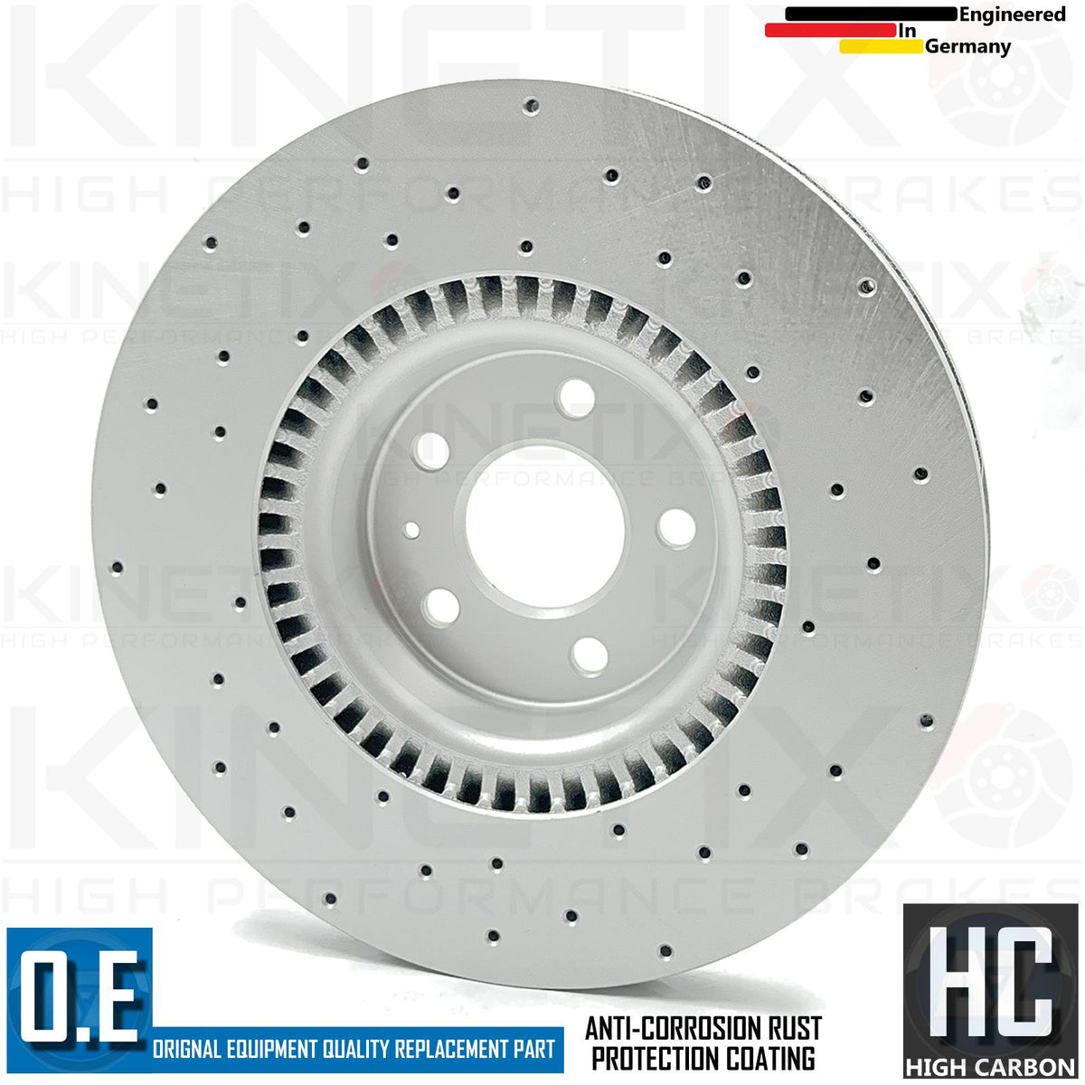 FOR AUDI A7 3.0 BiTDI 4G PERFORMANCE CROSS DRILLED FRONT BRAKE DISCS PAIR 356mm
