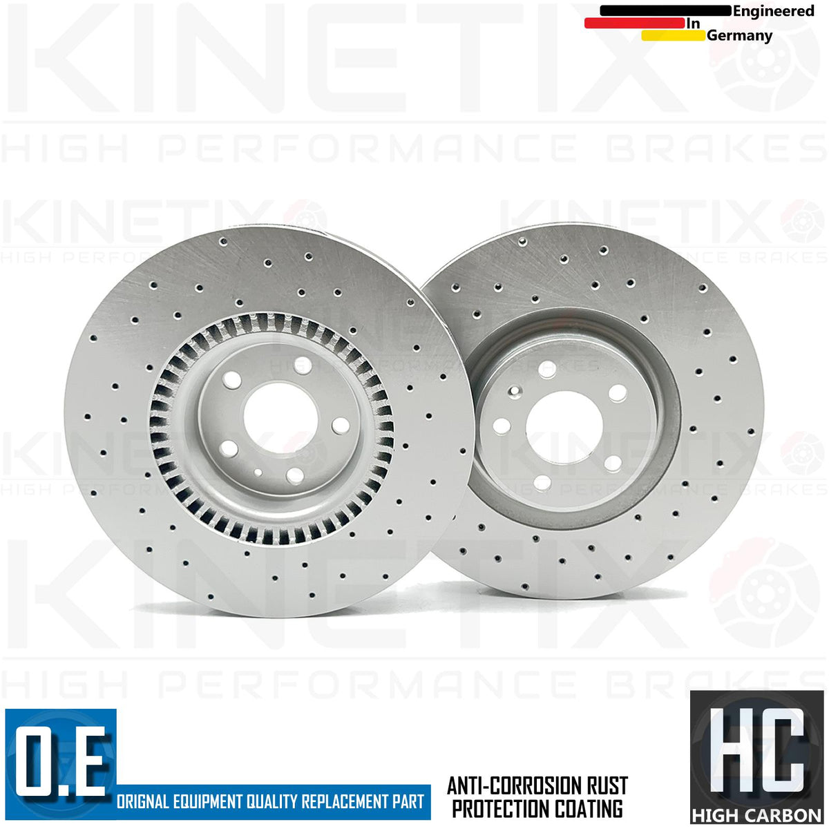 FOR AUDI A7 3.0 BiTDI 4G PERFORMANCE CROSS DRILLED FRONT BRAKE DISCS PAIR 356mm