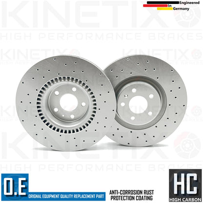 FOR AUDI A6 A7 A8 FRONT CROSS DRILLED PERFORMANCE BRAKE DISCS 356mm COATED PAIR