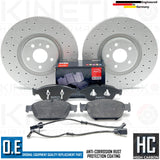 FOR AUDI A7 3.0 BiTDI 4G CROSS DRILLED FRONT BRAKE DISCS APEC BLACK PADS 356mm