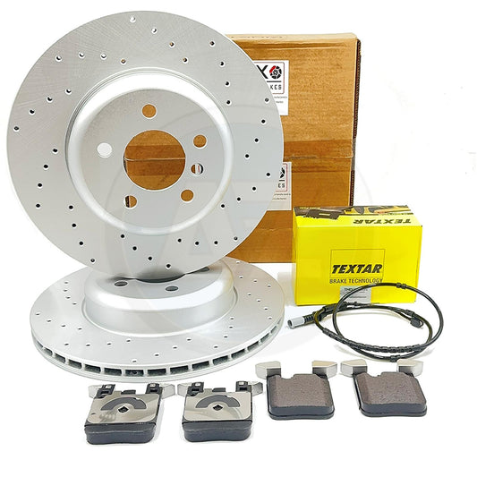 FOR BMW 430d 435d 435i 440i F32 F33 F36 REAR BRAKE DISCS TEXTAR PADS WIRE 345mm