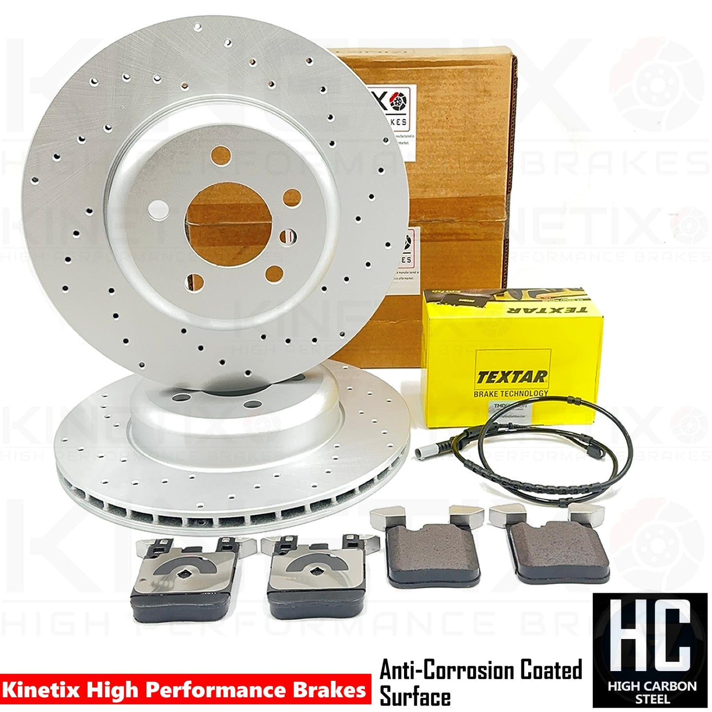 FOR BMW 330d 335d 335i 340i F30 F31 F34 REAR BRAKE DISCS TEXTAR PADS WIRE 345mm
