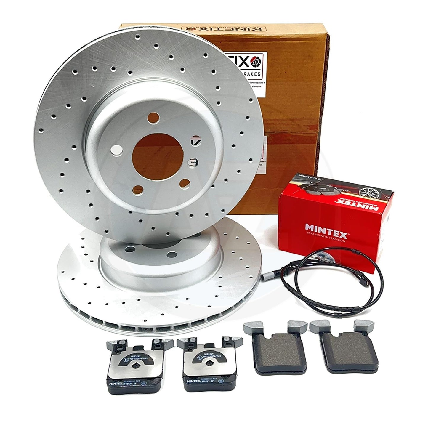 FOR BMW 430d 435d 435i 440i F32 F33 F36 REAR BRAKE DISCS PADS WEAR SENSOR 345mm
