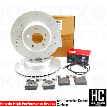 FOR BMW 330d 335d 335i 340i F30 F31 F34 REAR BRAKE DISCS BREMBO PADS WIRE 345mm