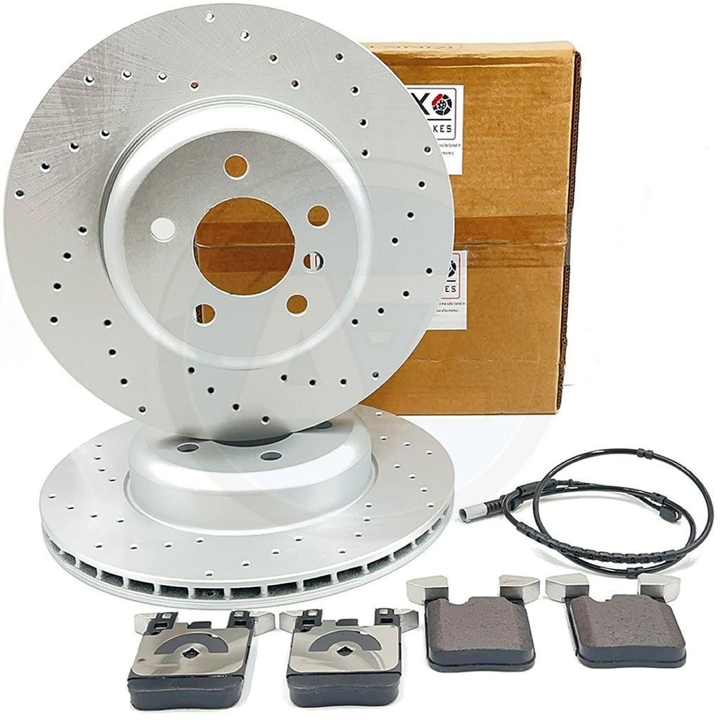 FIT BMW 330d 335d 335i 340i F30 F31 F34 REAR BRAKE DISCS PADS WEAR SENSOR 345mm