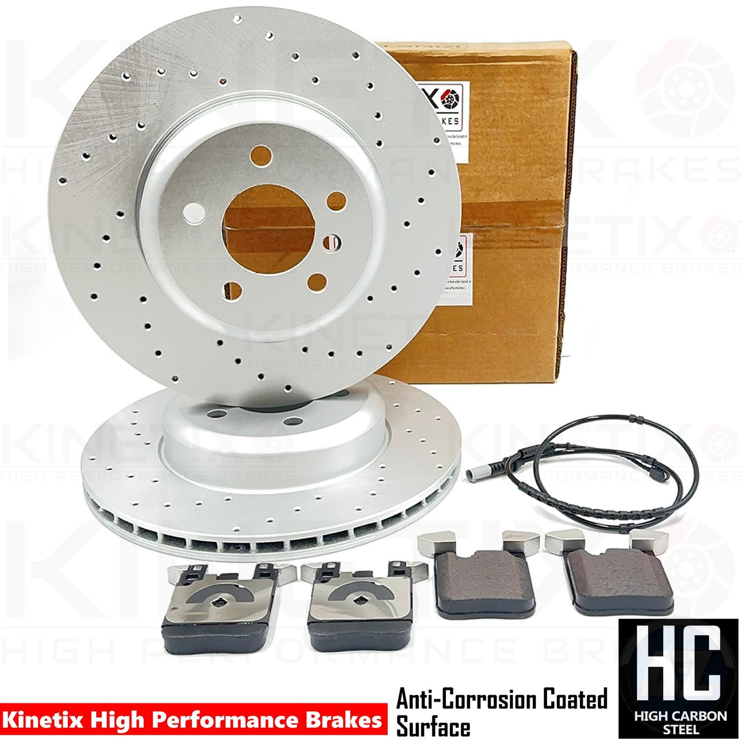 FIT BMW 430d 435d 435i 440i F32 F33 F36 REAR BRAKE DISCS PADS WEAR SENSOR 345mm