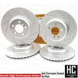 FOR BMW 330d 335d 335i 340i F3X DRILLED FRONT REAR BRAKE DISCS 370mm 345mm