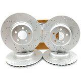 FOR BMW 430d 435d 435i 440i F3X DRILLED FRONT REAR BRAKE DISCS 370mm 345mm