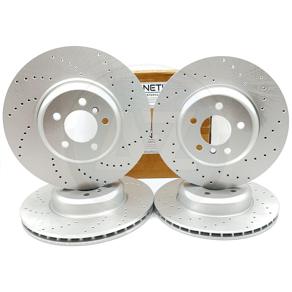 FOR BMW 330d 335d 335i 340i F3X DRILLED FRONT REAR BRAKE DISCS 370mm 345mm