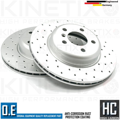FOR BMW 518d 520d 525d 520i M SPORT FRONT REAR DRILLED BRAKE DISCS 330mm 330mm