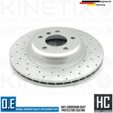 FOR BMW 518d 520d 525d F10 F11 M SPORT CROSS DRILLED FRONT BRAKE DISCS PAIR 330m