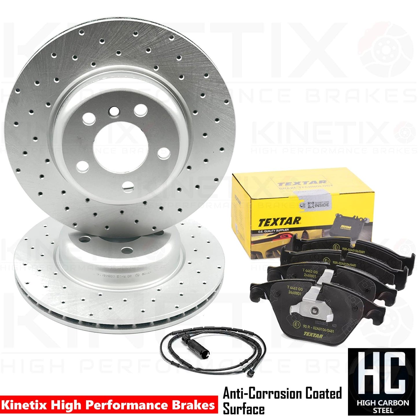FOR BMW 518d 520d 525d 520i M SPORT DRILLED FRONT BRAKE DISCS TEXTAR PADS 330mm